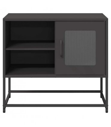 vidaXL TV Cabinet Black 68x39x60.5 cm Steel
