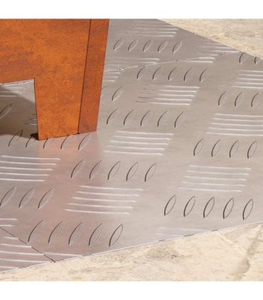 vidaXL Stair Tread Square 4 pcs Silver 40 x 40 cm Aluminium
