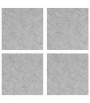 vidaXL Stair Tread Square 4 pcs Silver 40 x 40 cm Aluminium