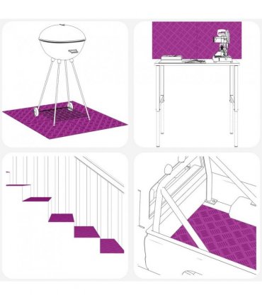 vidaXL Stair Tread Square 4 pcs Silver 40 x 40 cm Aluminium
