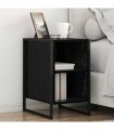 vidaXL Bedside Table Black Oak 39.5 x 30 x 50 cm Engineered Wood