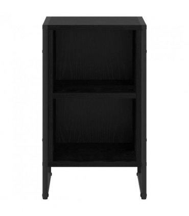 vidaXL Bedside Table Black Oak 39.5 x 30 x 50 cm Engineered Wood