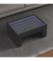 vidaXL Coffee Table with Infinity LED Black 70x50x30 cm