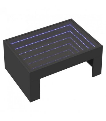 vidaXL Coffee Table with Infinity LED Black 70x50x30 cm