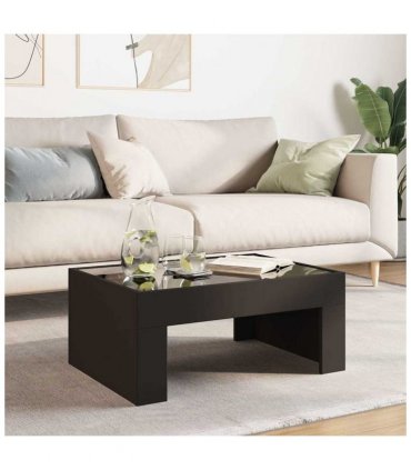 vidaXL Coffee Table with Infinity LED Black 70x50x30 cm