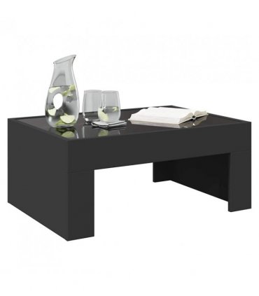vidaXL Coffee Table with Infinity LED Black 70x50x30 cm