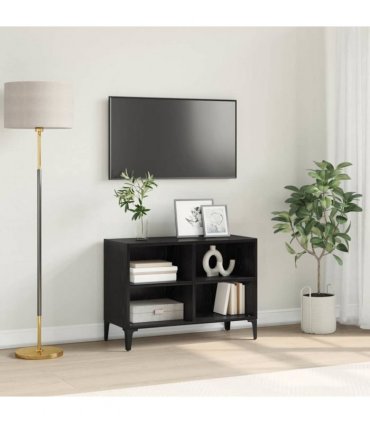 vidaXL TV Cabinet Set Wall-mounted Black Engineered Wood
