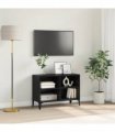 vidaXL TV Cabinet Set Wall-mounted Black Engineered Wood