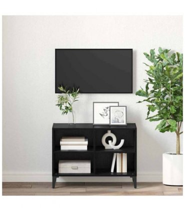 vidaXL TV Cabinet Set Wall-mounted Black Engineered Wood