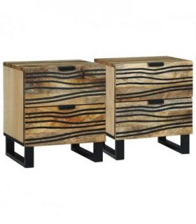 vidaXL Bedside Cabinet 2 pcs Natural 40 x 33 x 46 cm Engineered Wood