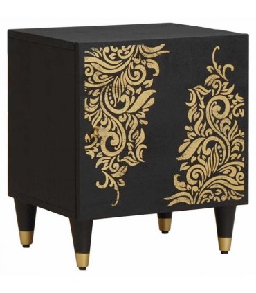 vidaXL Bedside Cabinet with Door Black 40 x 33 x 46 cm