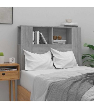 vidaXL Headboard Cabinet | Grey Sonoma | Engineered wood | Medium