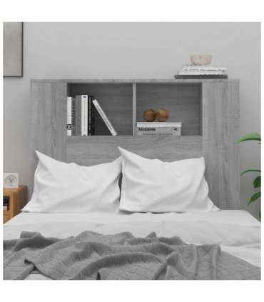 vidaXL Headboard Cabinet | Grey Sonoma | Engineered wood | Medium