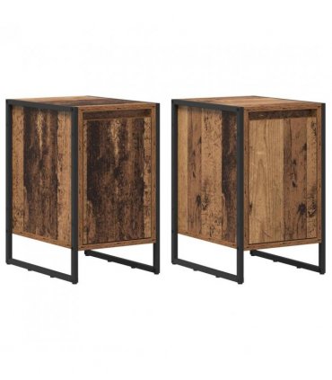vidaXL Bedside Table 2 pcs Old Wood 39.5 x 30 x 50 cm Engineered Wood