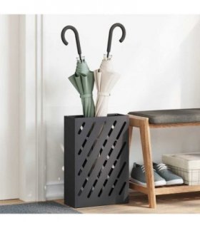 vidaXL Rain Umbrella Stand Black 28 x 12 x 41 cm Steel