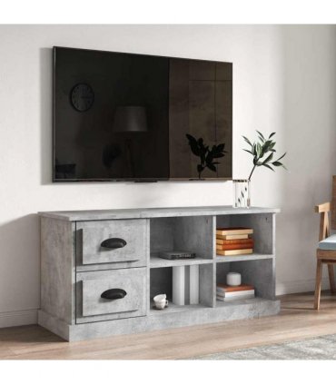 vidaXL TV Cabinet Concrete Grey 102x35.5x47.5 cm Engineered Wood