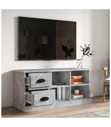 vidaXL TV Cabinet Concrete Grey 102x35.5x47.5 cm Engineered Wood