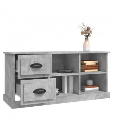 vidaXL TV Cabinet Concrete Grey 102x35.5x47.5 cm Engineered Wood