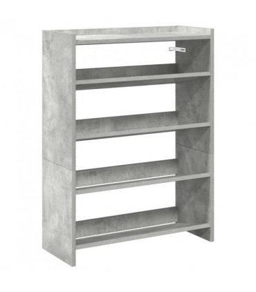 vidaXL Shoe Rack Concrete Grey 60x25x81 cm Engineered Wood