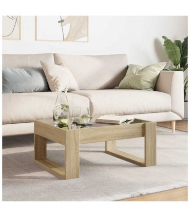 vidaXL Coffee Table with Infinity LED Sonoma Oak 70x53x30 cm