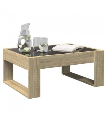 vidaXL Coffee Table with Infinity LED Sonoma Oak 70x53x30 cm