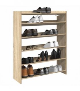 vidaXL Shoe Rack Sonoma Oak 80x25x100 cm Engineered Wood