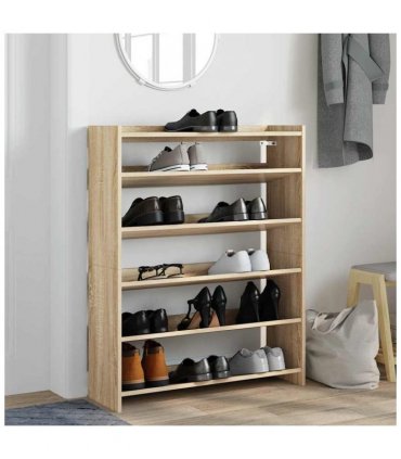 vidaXL Shoe Rack Sonoma Oak 80x25x100 cm Engineered Wood