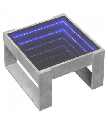 vidaXL Coffee Table with Infinity LED Concrete Grey 50x53x30 cm