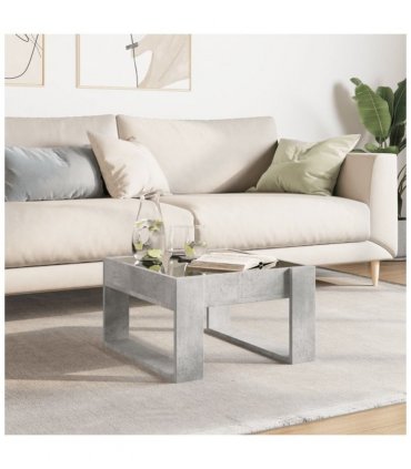 vidaXL Coffee Table with Infinity LED Concrete Grey 50x53x30 cm