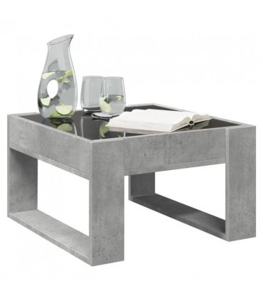 vidaXL Coffee Table with Infinity LED Concrete Grey 50x53x30 cm