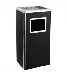 vidaXL Ashtray Dustbin Hotel 45 L Steel Black