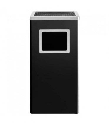 vidaXL Ashtray Dustbin Hotel 45 L Steel Black
