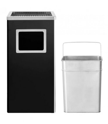 vidaXL Ashtray Dustbin Hotel 45 L Steel Black