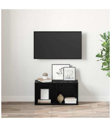 vidaXL TV Cabinet Set Black 72 x 35 x 37 cm Engineered Wood
