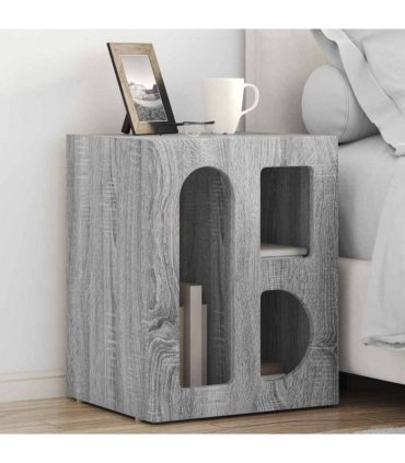 vidaXL Bedside Table ELST 2 pcs Grey Sonoma 40 x 35 x 50 cm