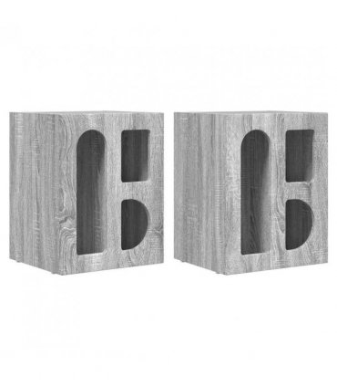 vidaXL Bedside Table ELST 2 pcs Grey Sonoma 40 x 35 x 50 cm