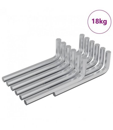 vidaXL Hex Key 1800 pcs Silver 32 x 86 mm Steel