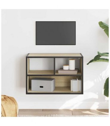 vidaXL TV Cabinet Sonoma Oak 60x31x39.5 cm Engineered Wood and Metal