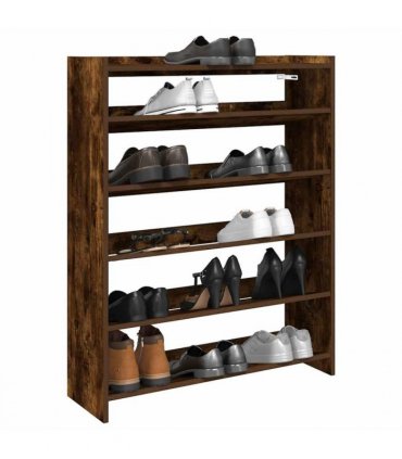 vidaXL Shoe Rack Smoked Oak 80x25x100 cm Engineered Wood