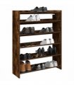 vidaXL Shoe Rack Smoked Oak 80x25x100 cm Engineered Wood