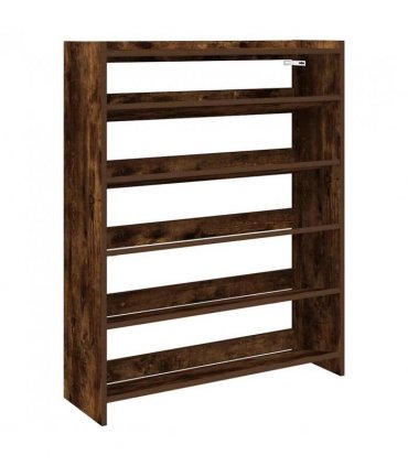 vidaXL Shoe Rack Smoked Oak 80x25x100 cm Engineered Wood