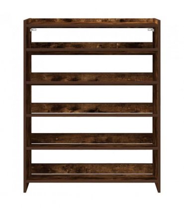 vidaXL Shoe Rack Smoked Oak 80x25x100 cm Engineered Wood
