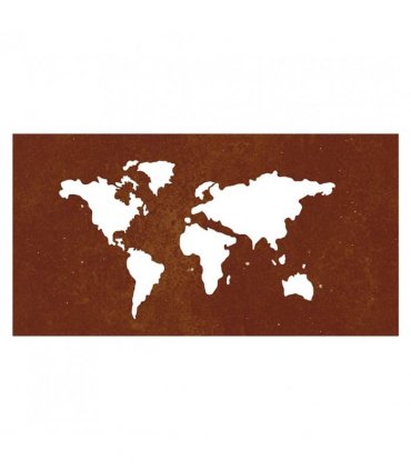 vidaXL Garden Wall Decoration 105x55 cm Corten Steel World Map Design
