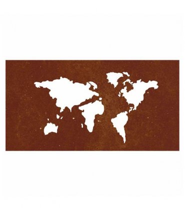 vidaXL Garden Wall Decoration 105x55 cm Corten Steel World Map Design
