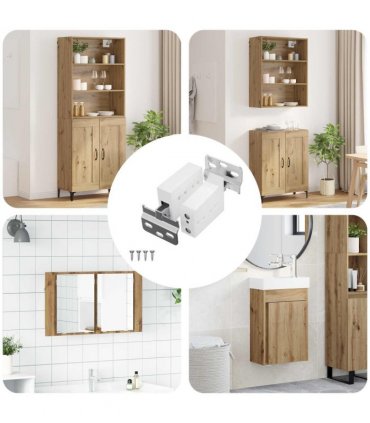 vidaXL Cabinet Hanging Bracket 261 pcs White 70 x 48 x 19 mm