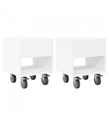 vidaXL Bedside Table 2 pcs White 40.5 x 40 x 48 cm Engineered Wood