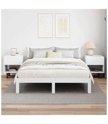 vidaXL Bedside Table 2 pcs White 40.5 x 40 x 48 cm Engineered Wood