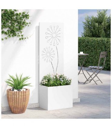 vidaXL Garden Privacy Screen White 50 x 150 cm Cold-rolled steel