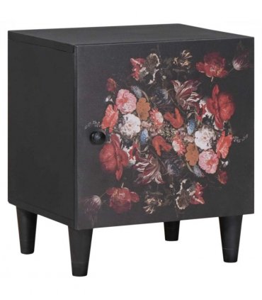 vidaXL Bedside Cabinet with Door Black 40 x 33 x 46 cm