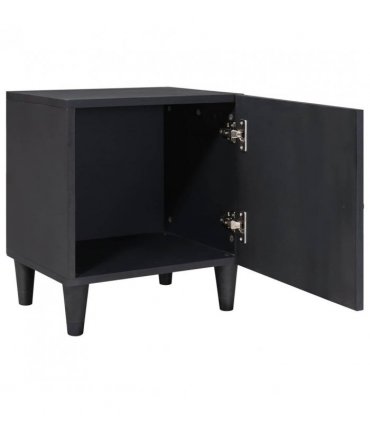 vidaXL Bedside Cabinet with Door Black 40 x 33 x 46 cm